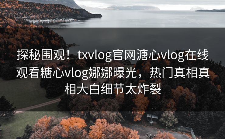 探秘围观！txvlog官网溏心vlog在线观看糖心vlog娜娜曝光，热门真相真相大白细节太炸裂