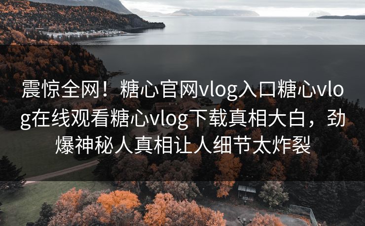 震惊全网！糖心官网vlog入口糖心vlog在线观看糖心vlog下载真相大白，劲爆神秘人真相让人细节太炸裂