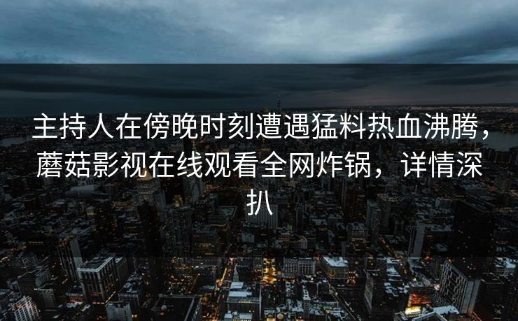 主持人在傍晚时刻遭遇猛料热血沸腾，蘑菇影视在线观看全网炸锅，详情深扒