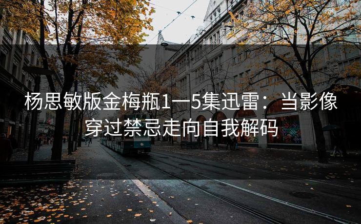 杨思敏版金梅瓶1一5集迅雷：当影像穿过禁忌走向自我解码