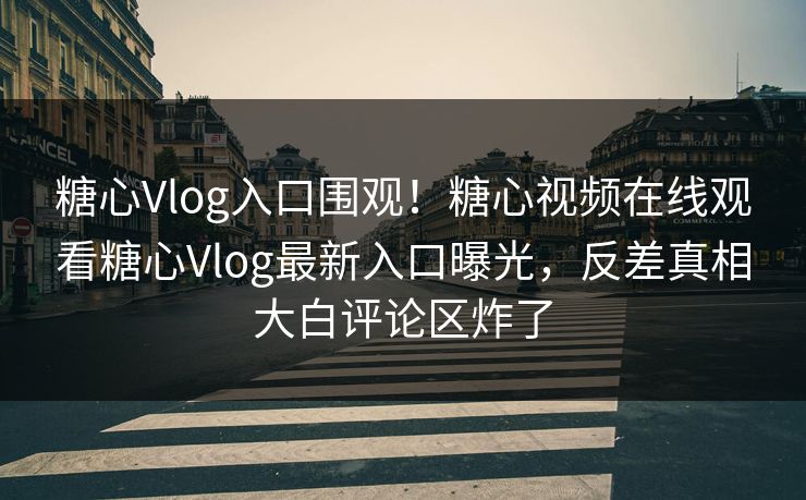 糖心Vlog入口围观！糖心视频在线观看糖心Vlog最新入口曝光，反差真相大白评论区炸了